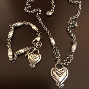 Brighton heart necklace and bracelet set